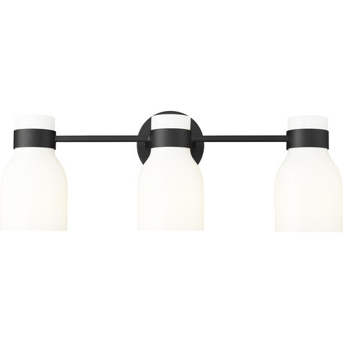 Corella 3 Light 22.4 inch Matte Black Vanity Light Wall Light